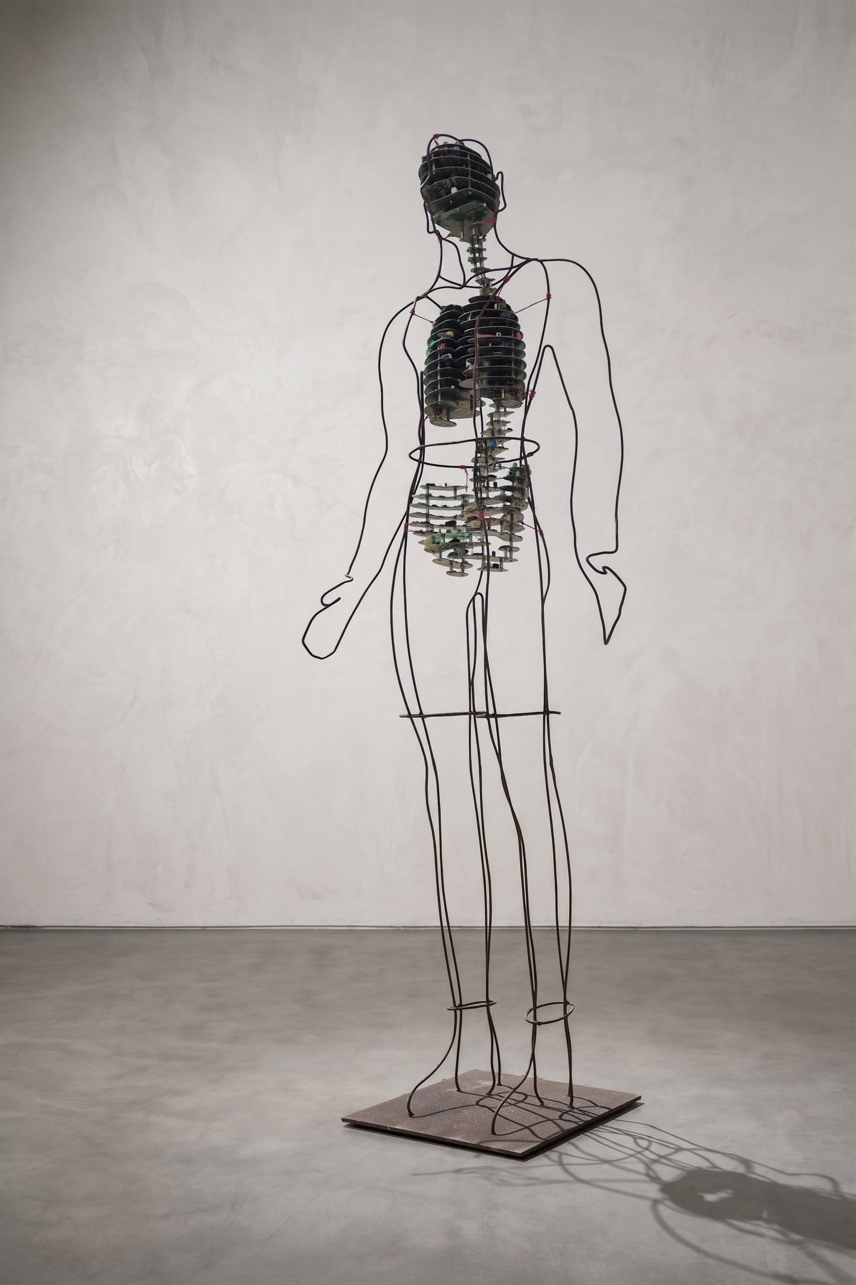 Cyborg, Recycled computer circuits and steel, W 67 × H 188 × D 38 cm
