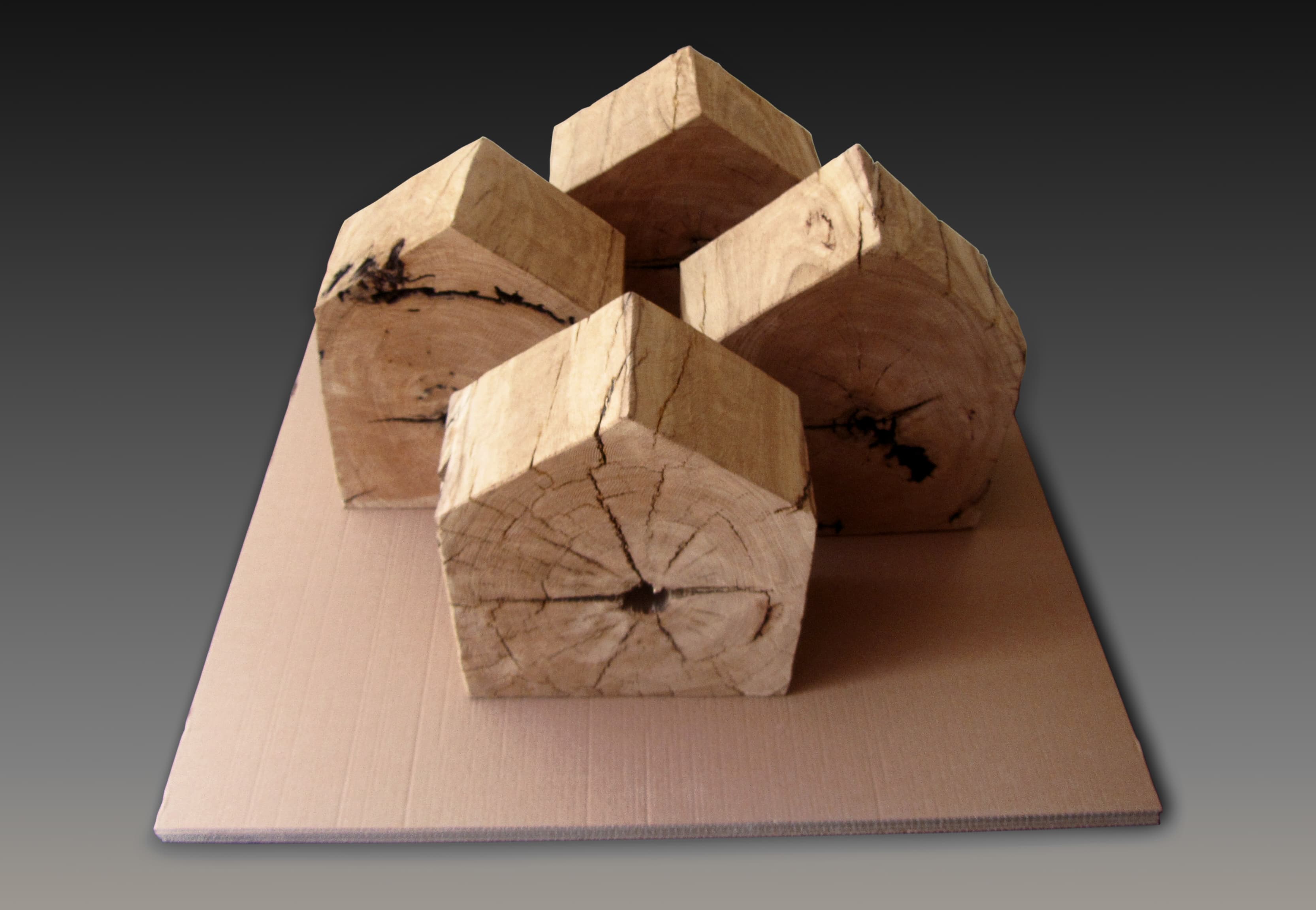 Village, Wood, W 76 × H 50 × D 88 cm