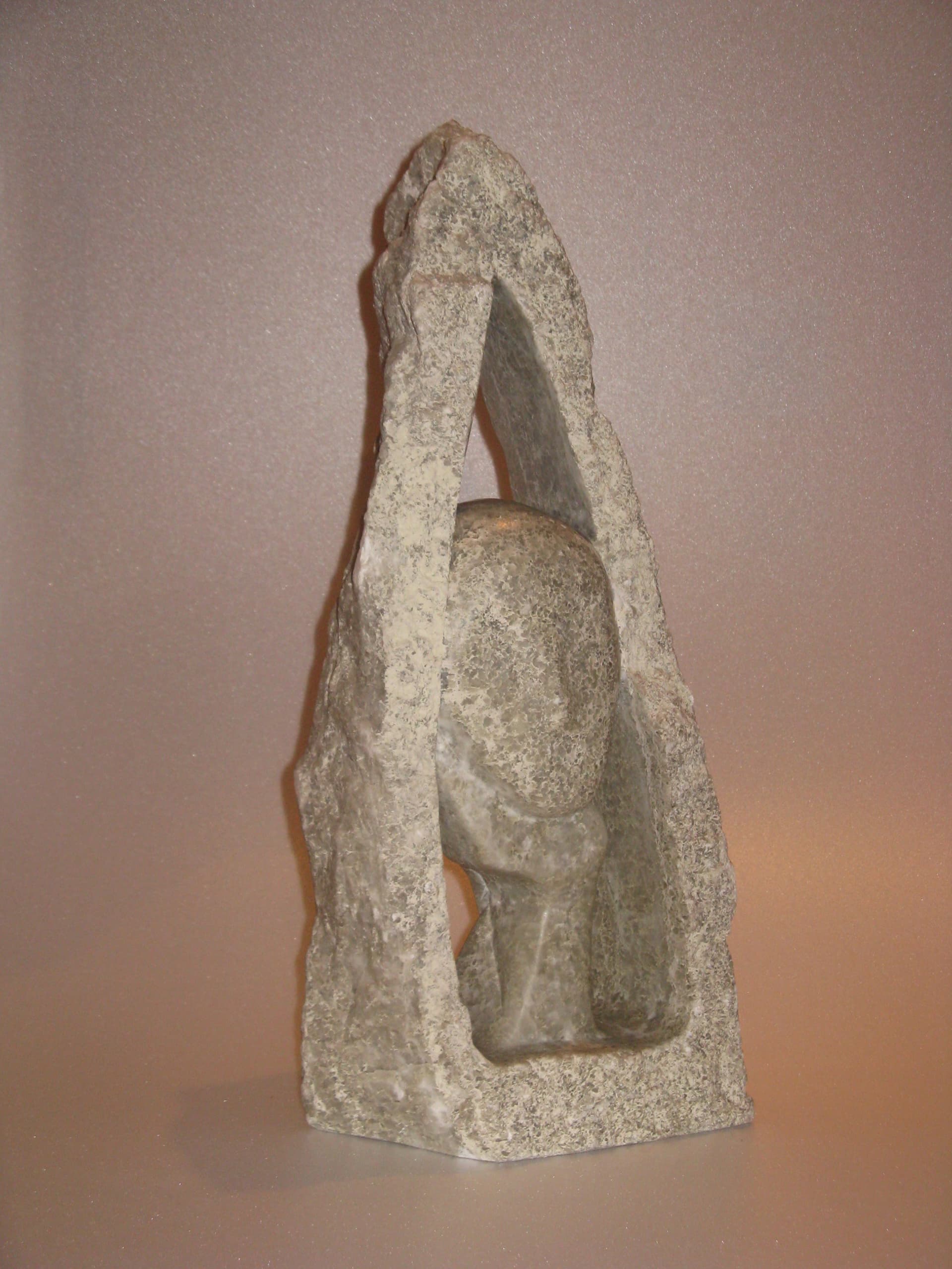 Woman in window, Stone (alabaster), W 25 × H 60 × D 15 cm